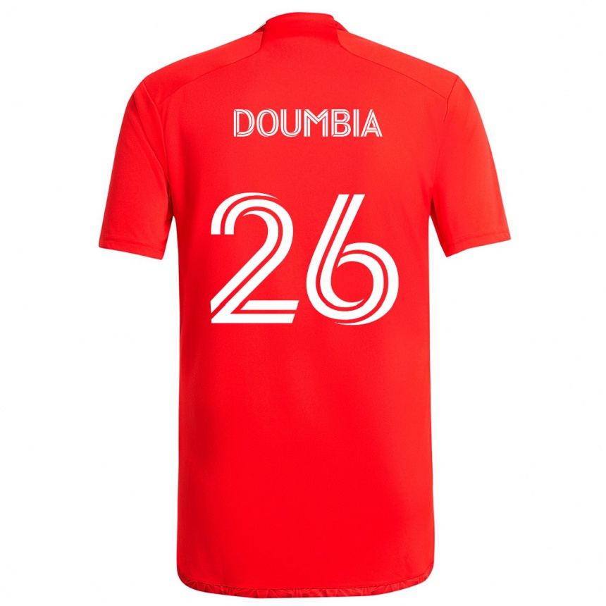 Kids Football Ousmane Doumbia #26 Red White Home Jersey 2024/25 T-Shirt