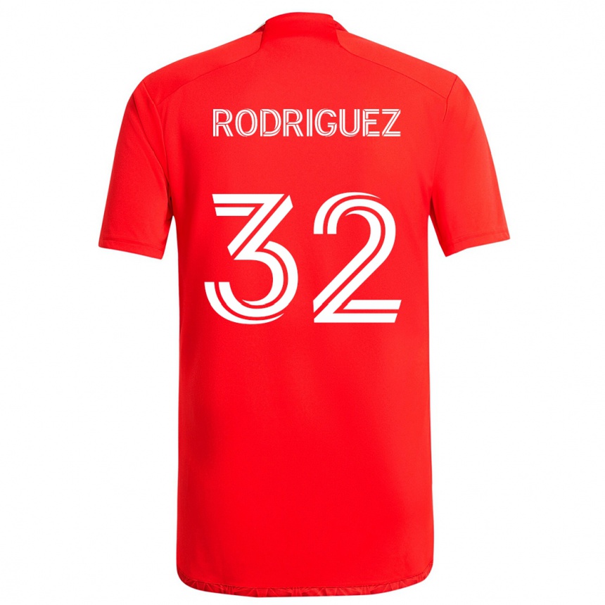 Kids Football Missael Rodríguez #32 Red White Home Jersey 2024/25 T-Shirt