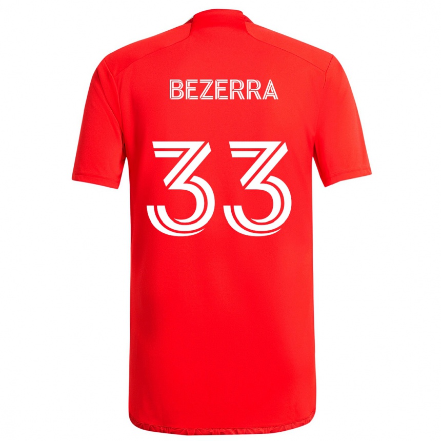 Kids Football Victor Bezerra #33 Red White Home Jersey 2024/25 T-Shirt