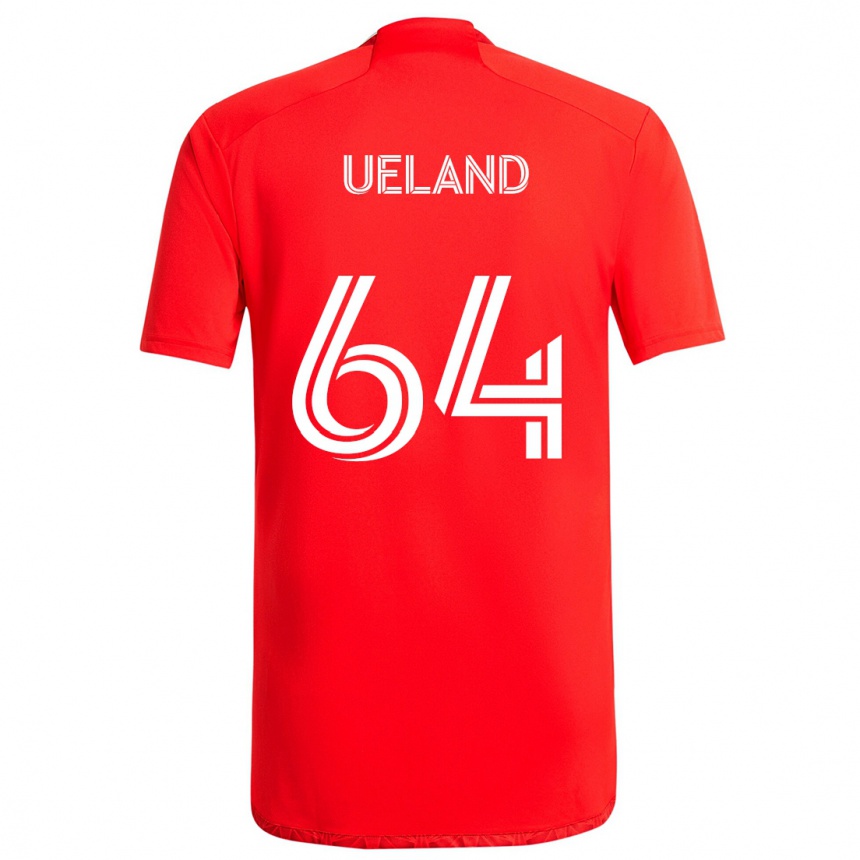 Kids Football Andreas Ueland #64 Red White Home Jersey 2024/25 T-Shirt