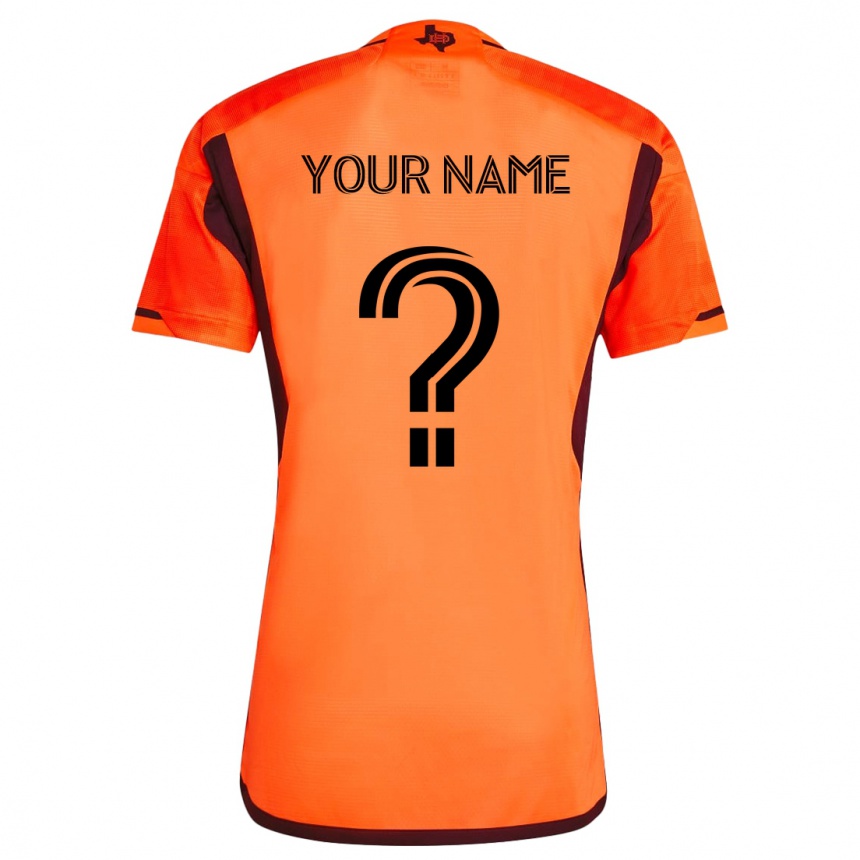 Kids Football Your Name #0 Orange Black Home Jersey 2024/25 T-Shirt