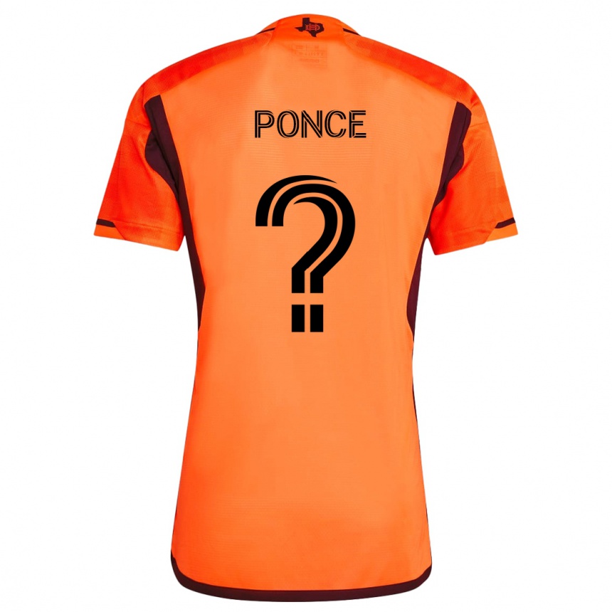 Kids Football Ezequiel Ponce #0 Orange Black Home Jersey 2024/25 T-Shirt