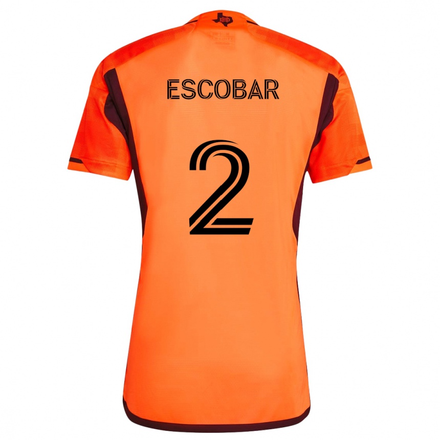 Kids Football Franco Escobar #2 Orange Black Home Jersey 2024/25 T-Shirt