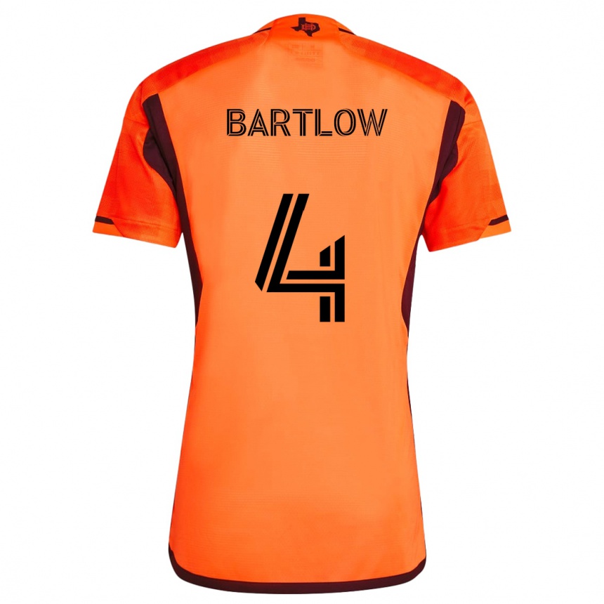 Kids Football Ethan Bartlow #4 Orange Black Home Jersey 2024/25 T-Shirt