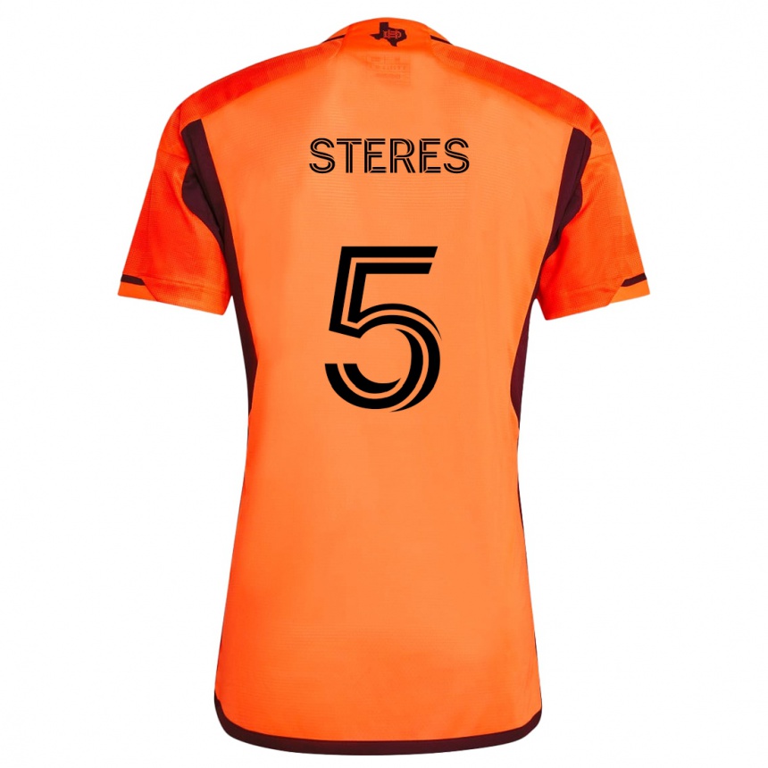 Kids Football Daniel Steres #5 Orange Black Home Jersey 2024/25 T-Shirt