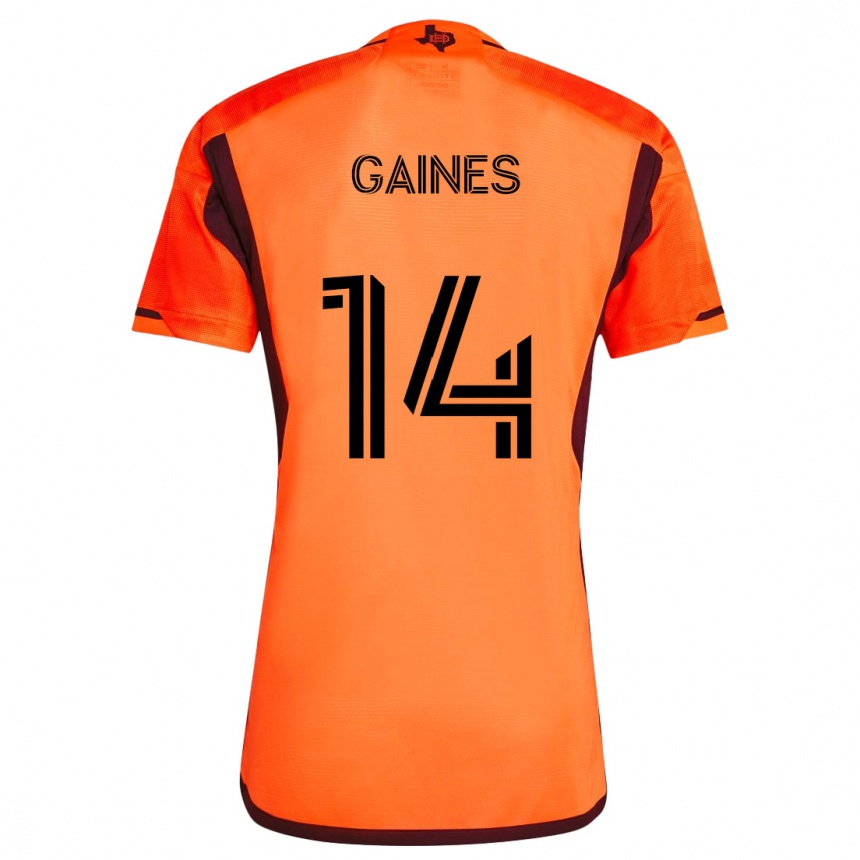 Kids Football Mckinze Gaines #14 Orange Black Home Jersey 2024/25 T-Shirt