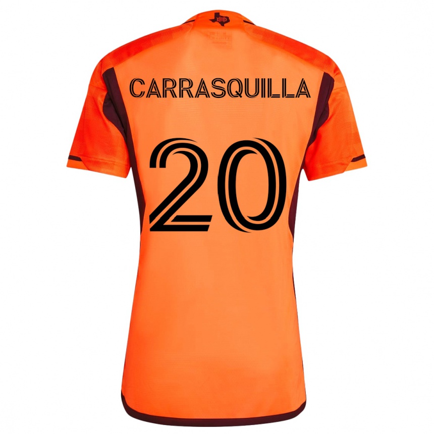 Kids Football Adalberto Carrasquilla #20 Orange Black Home Jersey 2024/25 T-Shirt