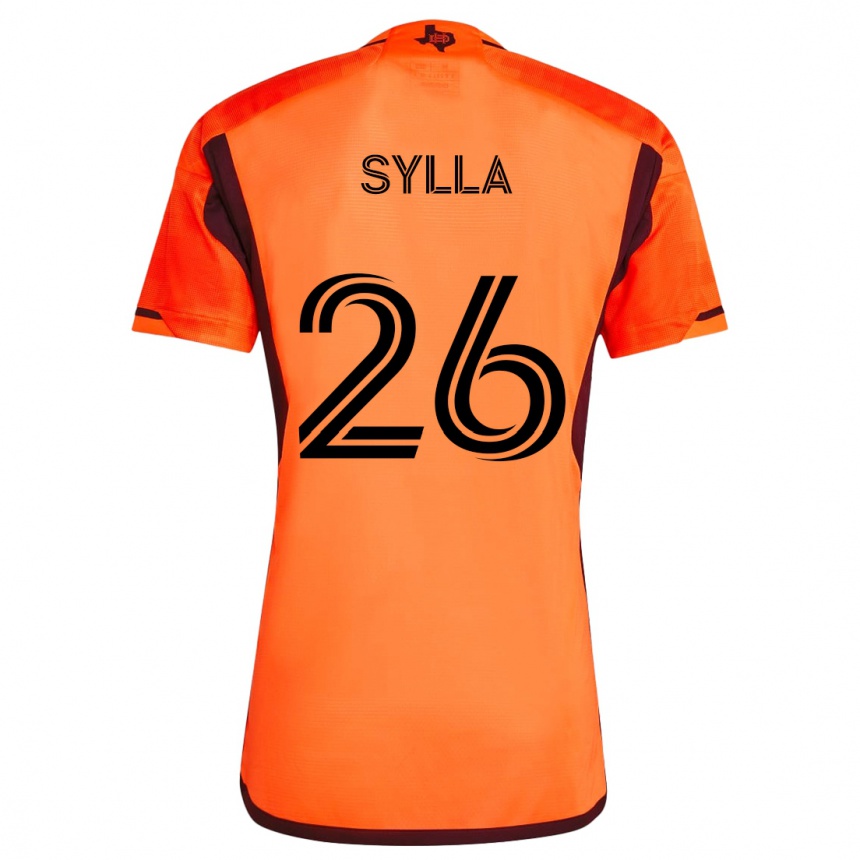 Kids Football Ousmane Sylla #26 Orange Black Home Jersey 2024/25 T-Shirt