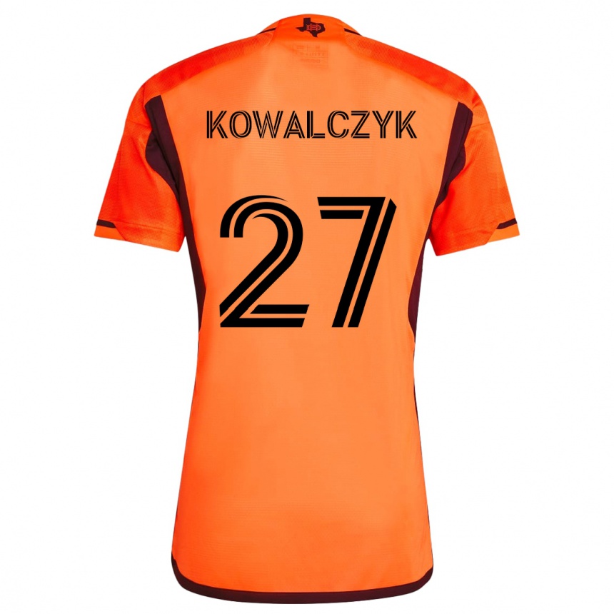 Kids Football Sebastian Kowalczyk #27 Orange Black Home Jersey 2024/25 T-Shirt