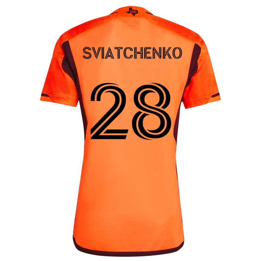 Kids Football Erik Sviatchenko #28 Orange Black Home Jersey 2024/25 T-Shirt