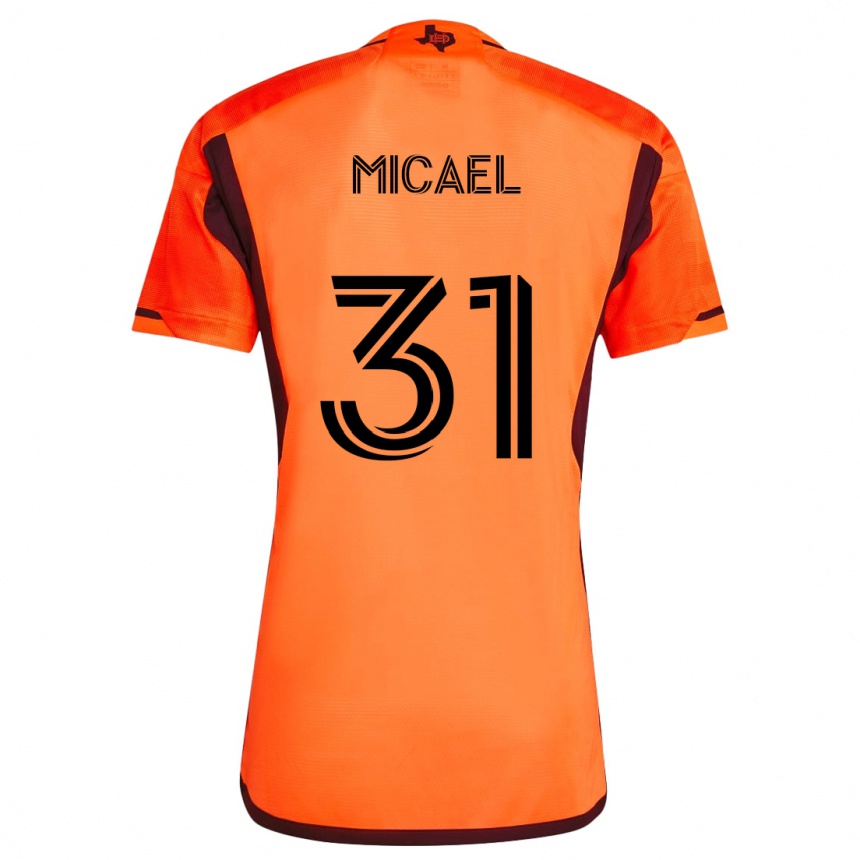 Kids Football Micael #31 Orange Black Home Jersey 2024/25 T-Shirt