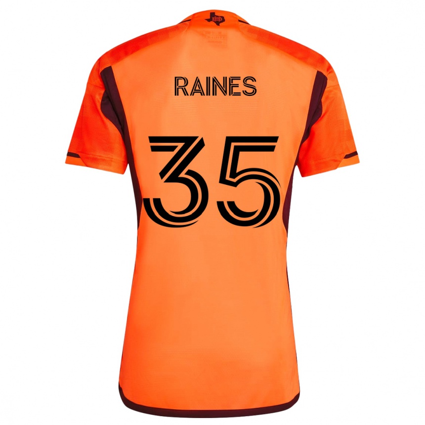 Kids Football Brooklyn Raines #35 Orange Black Home Jersey 2024/25 T-Shirt