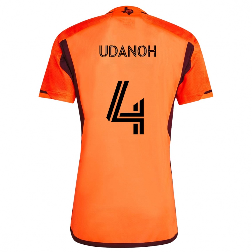 Kids Football Iffy Udanoh #4 Orange Black Home Jersey 2024/25 T-Shirt