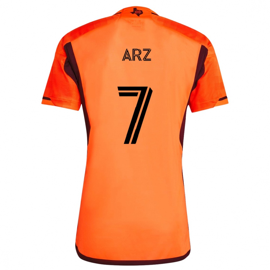 Kids Football Exon Arzú #7 Orange Black Home Jersey 2024/25 T-Shirt