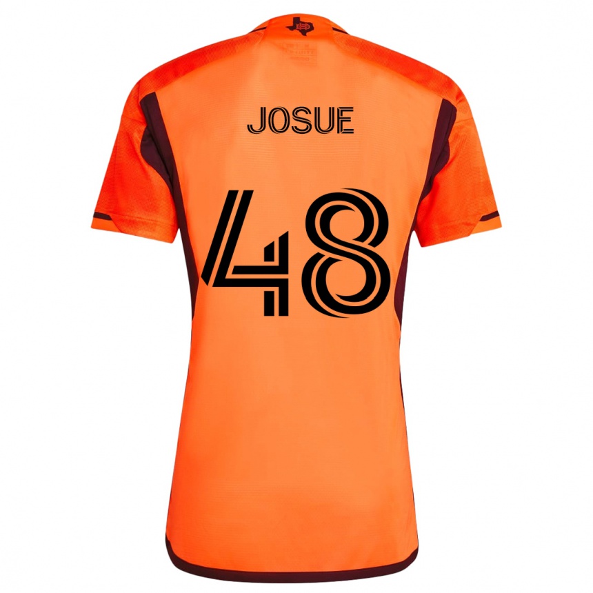 Kids Football Josué #48 Orange Black Home Jersey 2024/25 T-Shirt