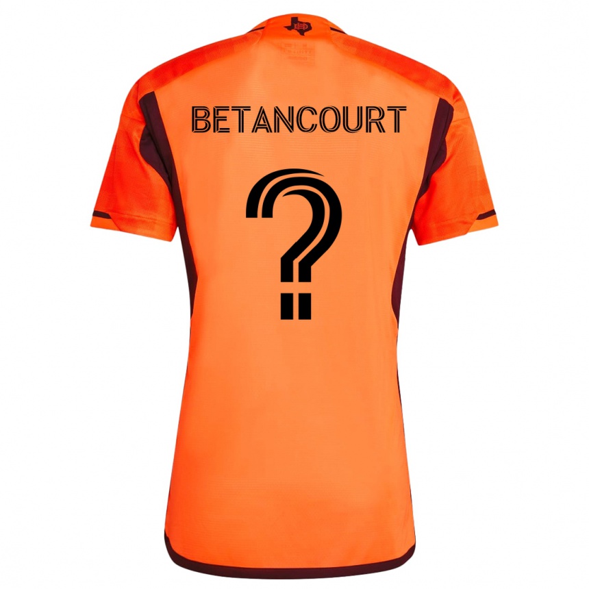 Kids Football Noah Betancourt #0 Orange Black Home Jersey 2024/25 T-Shirt