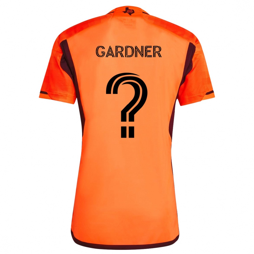 Kids Football Myles Gardner #0 Orange Black Home Jersey 2024/25 T-Shirt