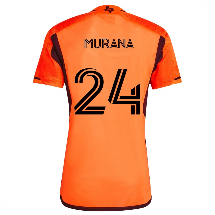 Kids Football Mujeeb Murana #24 Orange Black Home Jersey 2024/25 T-Shirt