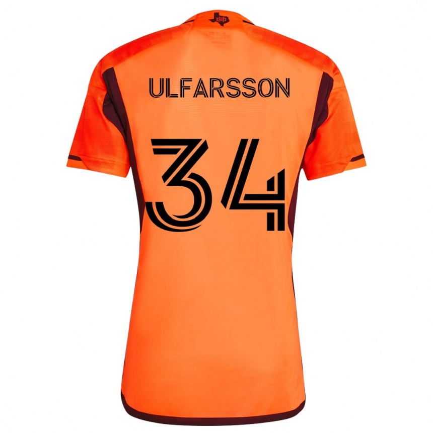 Kids Football Thor Úlfarsson #34 Orange Black Home Jersey 2024/25 T-Shirt