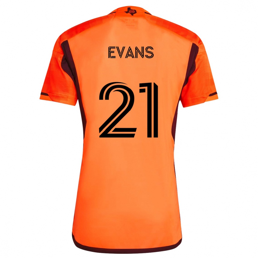 Kids Football Jacob Evans #21 Orange Black Home Jersey 2024/25 T-Shirt