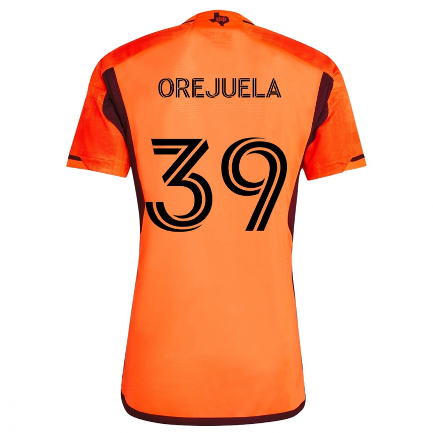 Kids Football Jesus Orejuela #39 Orange Black Home Jersey 2024/25 T-Shirt