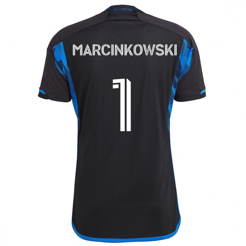 Kids Football Jt Marcinkowski #1 Blue Black Home Jersey 2024/25 T-Shirt