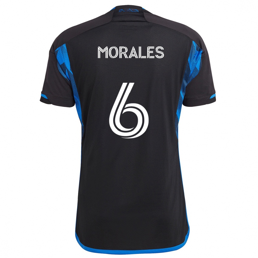 Kids Football Alfredo Morales #6 Blue Black Home Jersey 2024/25 T-Shirt