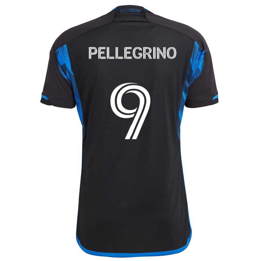 Kids Football Amahl Pellegrino #9 Blue Black Home Jersey 2024/25 T-Shirt