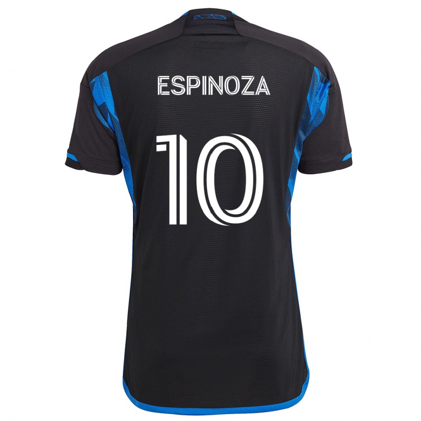 Kids Football Cristian Espinoza #10 Blue Black Home Jersey 2024/25 T-Shirt