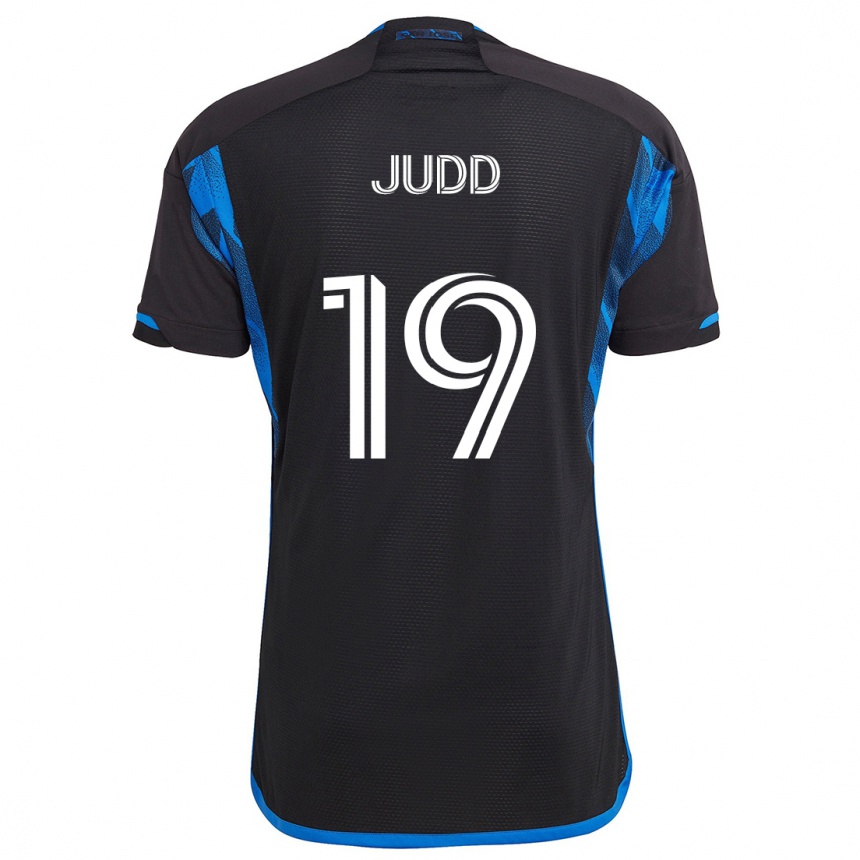 Kids Football Preston Judd #19 Blue Black Home Jersey 2024/25 T-Shirt