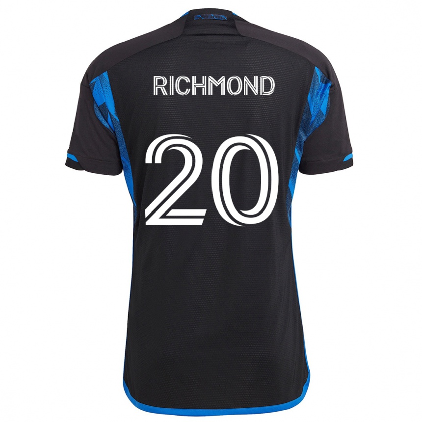 Kids Football Will Richmond #20 Blue Black Home Jersey 2024/25 T-Shirt