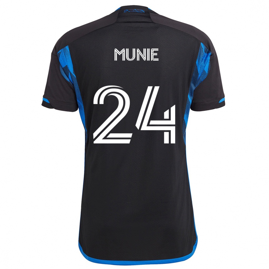 Kids Football Daniel Munie #24 Blue Black Home Jersey 2024/25 T-Shirt