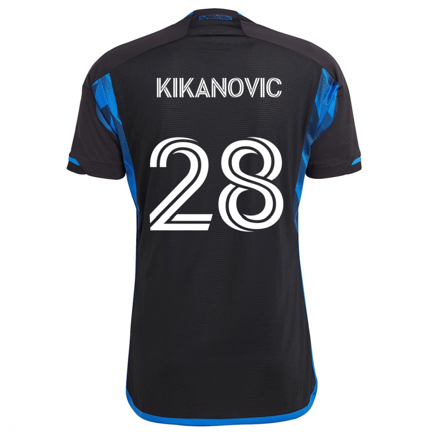 Kids Football Benjamin Kikanovic #28 Blue Black Home Jersey 2024/25 T-Shirt