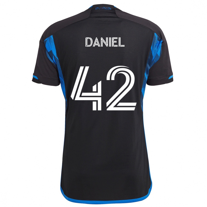 Kids Football Daniel #42 Blue Black Home Jersey 2024/25 T-Shirt