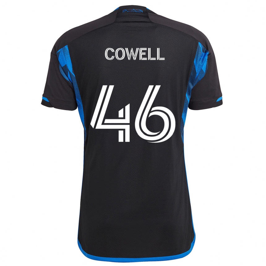 Kids Football Chance Cowell #46 Blue Black Home Jersey 2024/25 T-Shirt