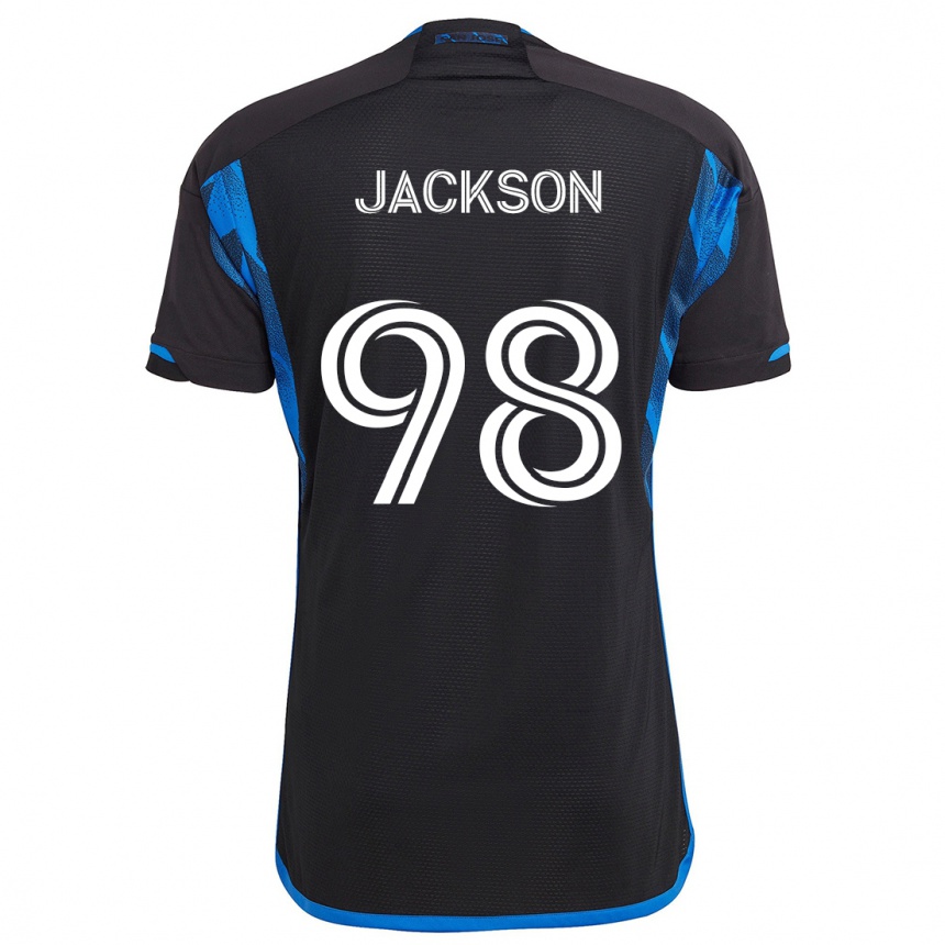 Kids Football Jacob Jackson #98 Blue Black Home Jersey 2024/25 T-Shirt