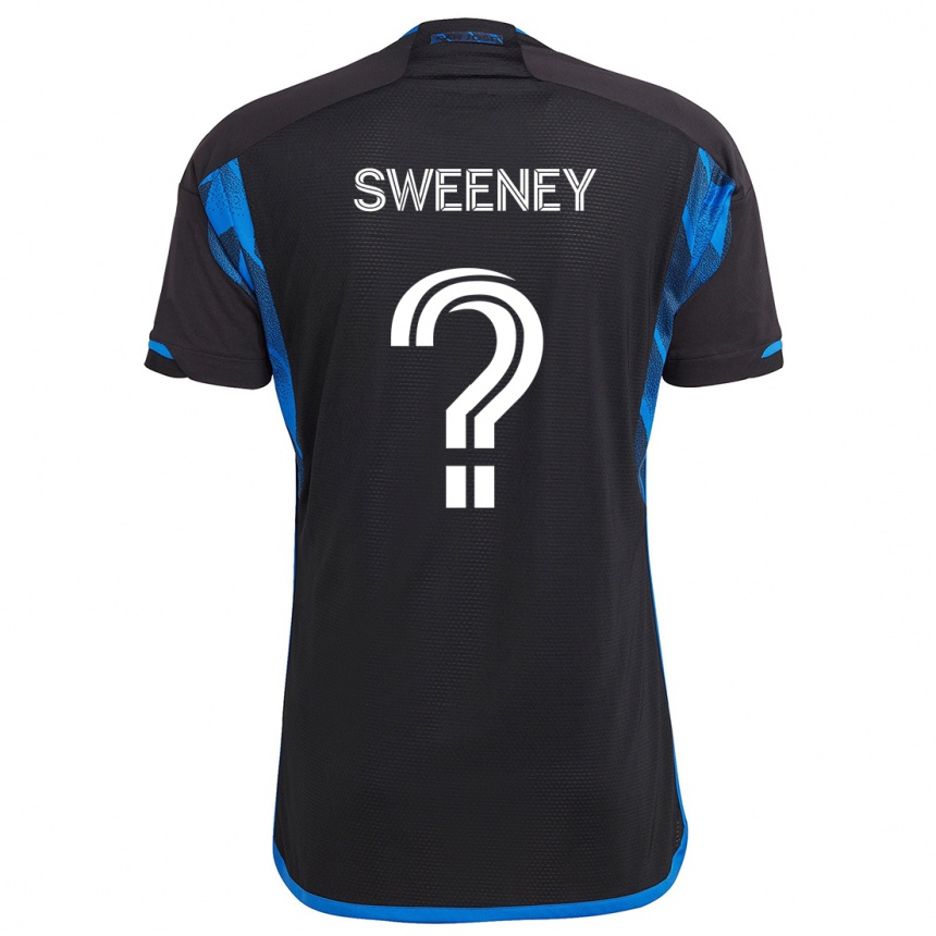 Kids Football D Sweeney #0 Blue Black Home Jersey 2024/25 T-Shirt