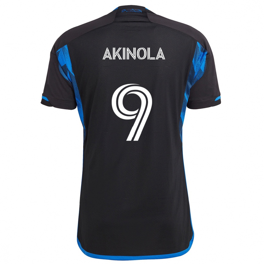 Kids Football Ayo Akinola #9 Blue Black Home Jersey 2024/25 T-Shirt