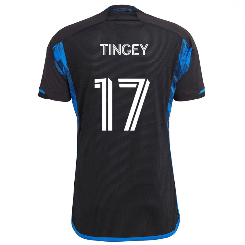 Kids Football Keegan Tingey #17 Blue Black Home Jersey 2024/25 T-Shirt