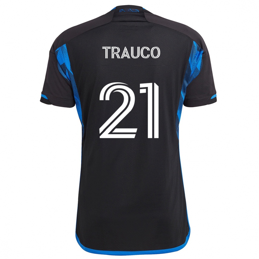 Kids Football Miguel Trauco #21 Blue Black Home Jersey 2024/25 T-Shirt