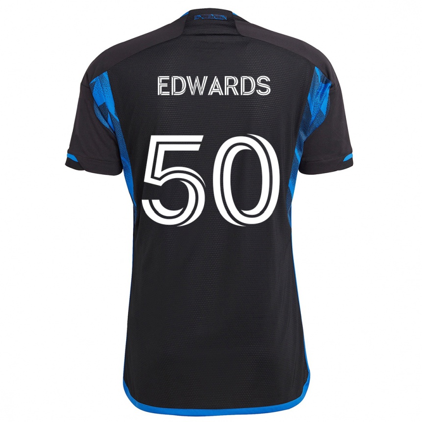 Kids Football Aaron Edwards #50 Blue Black Home Jersey 2024/25 T-Shirt