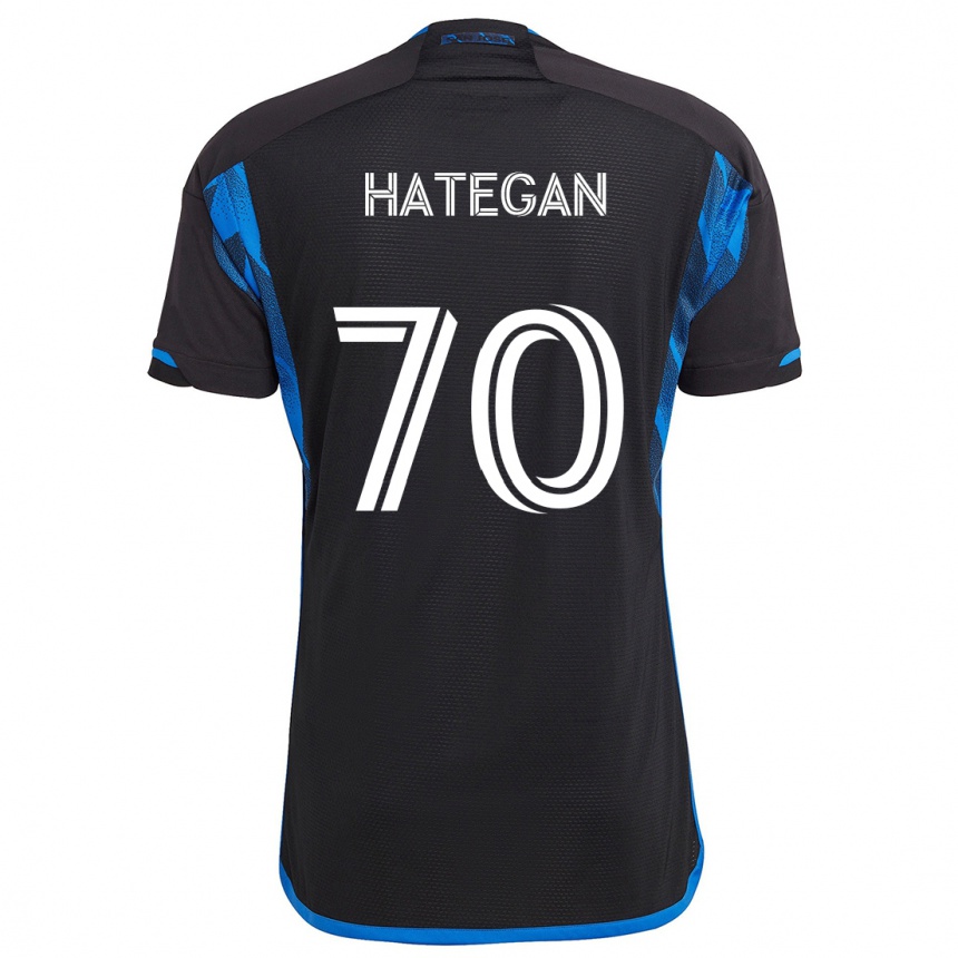 Kids Football Roberto Hategan #70 Blue Black Home Jersey 2024/25 T-Shirt