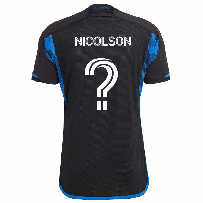 Kids Football John Nicolson #0 Blue Black Home Jersey 2024/25 T-Shirt