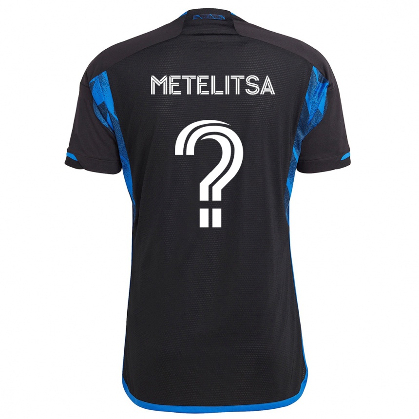 Kids Football Christian Metelitsa #0 Blue Black Home Jersey 2024/25 T-Shirt