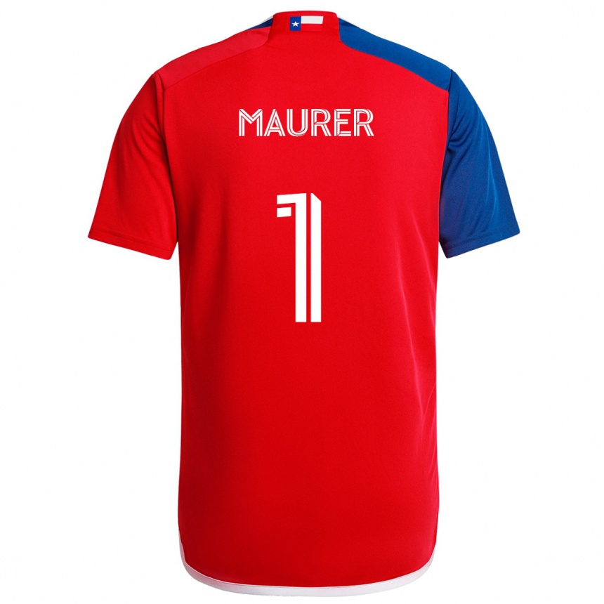 Kids Football Jimmy Maurer #1 Blue Red Home Jersey 2024/25 T-Shirt