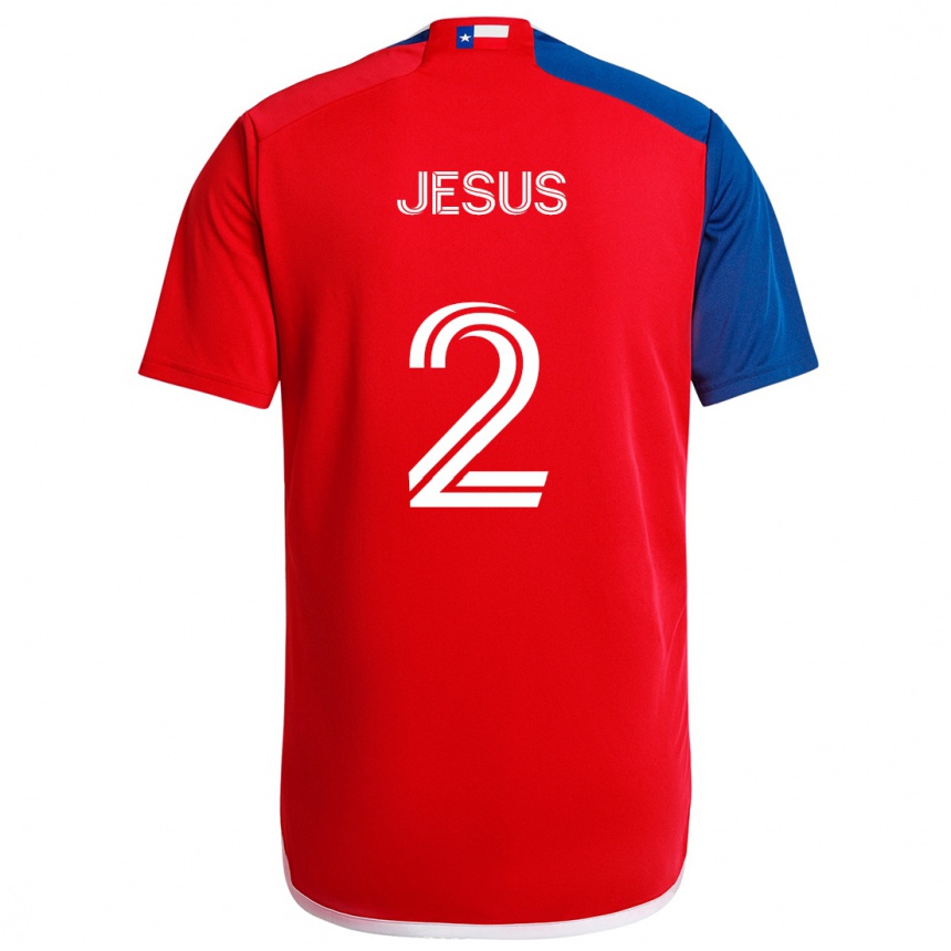 Kids Football Geovane Jesus #2 Blue Red Home Jersey 2024/25 T-Shirt