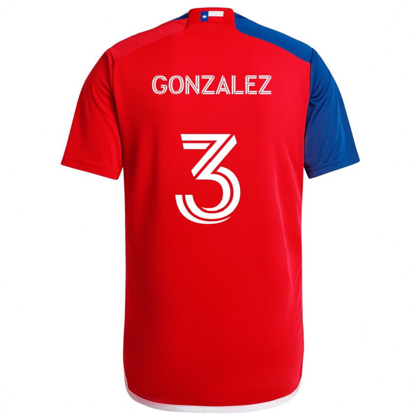 Kids Football Omar González #3 Blue Red Home Jersey 2024/25 T-Shirt