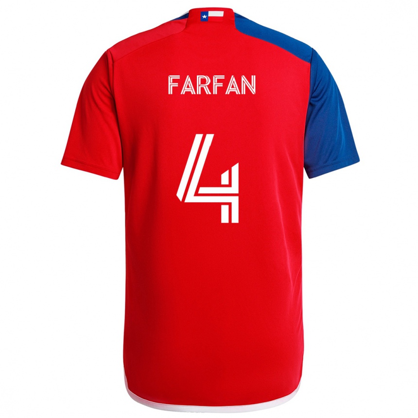 Kids Football Marco Farfán #4 Blue Red Home Jersey 2024/25 T-Shirt