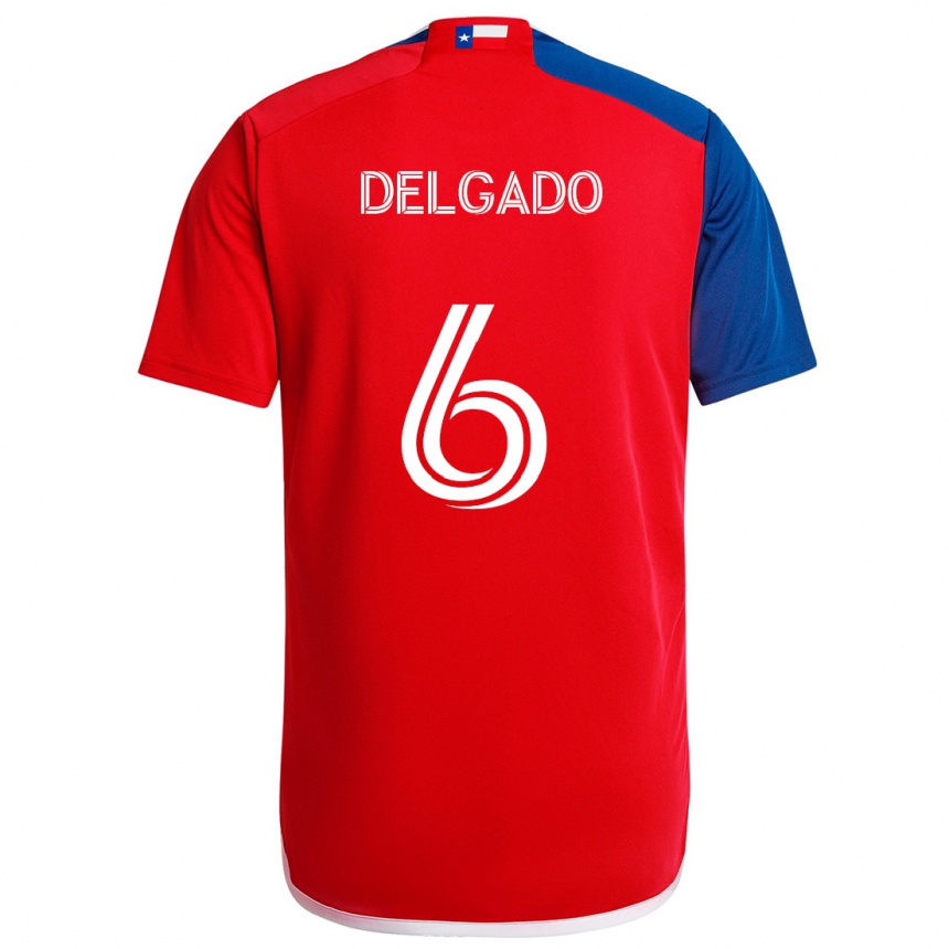 Kids Football Patrickson Delgado #6 Blue Red Home Jersey 2024/25 T-Shirt