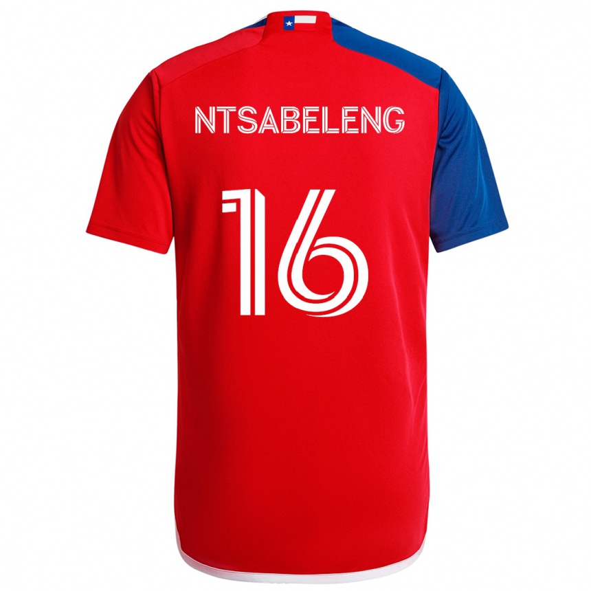 Kids Football Tsiki Ntsabeleng #16 Blue Red Home Jersey 2024/25 T-Shirt